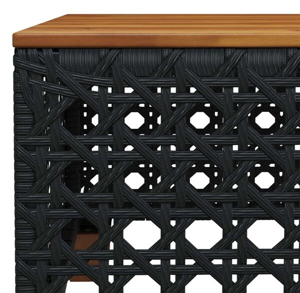 VidaXL - 7 Részes Kerti Ülőgarnitúra - Fekete Polyrattan