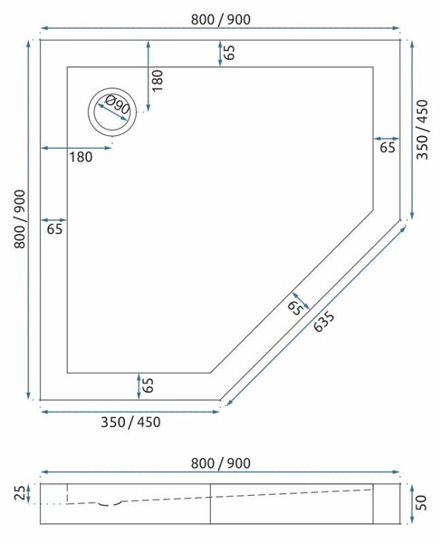 Rea - AXIN egyajtós zuhanykabin 90 x 90 cm, króm profil - átlátszó üveg 6mm, REA-K8779