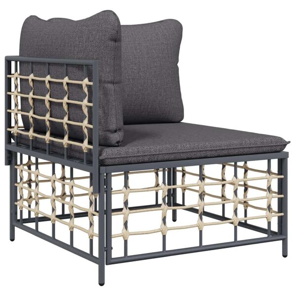 VidaXL Polyrattan Kerti Ülőgarnitúra - 5 részes - Antracitszürke