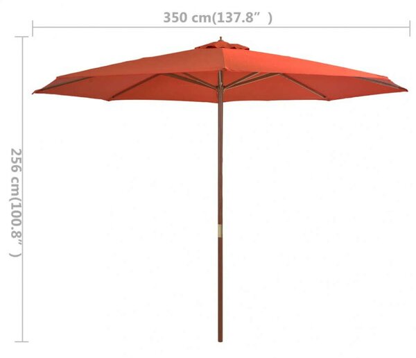 VidaXL Terrakotta Napernyő - 350 cm