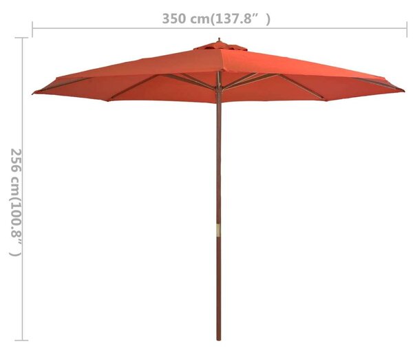 VidaXL Terrakotta Napernyő - 350 cm