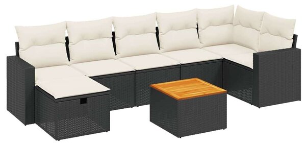 VidaXL Polyrattan Kerti Ülőgarnitúra - 8 részes - Fekete
