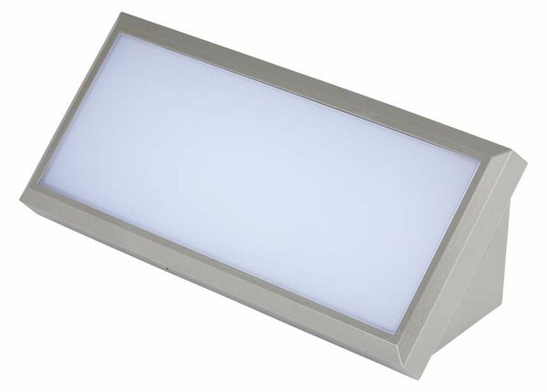 V-TAC 12W kültéri fali LED lámpa meleg fehér, szürke házzal, 100 Lm/W - SKU 218233