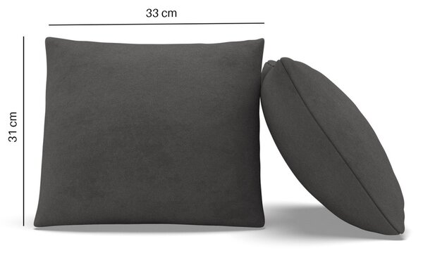 Dekoratív párna, 2 db, hab töltet, szövet anyag, szürke