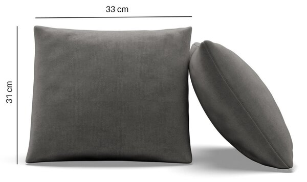 Dekoratív párna, 2 db, hab töltet, bársony, világosszürke