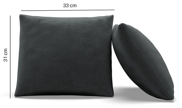 Dekoratív párna, 2 db, hab töltet, bársony, szürke