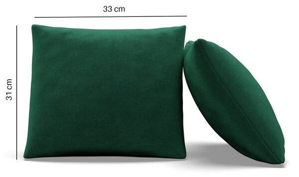 Dekoratív párna, 2 db, hab töltet, bársony, zöld