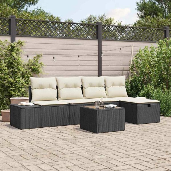 VidaXL Kanapé Szett párnával 6 pcs polirattan