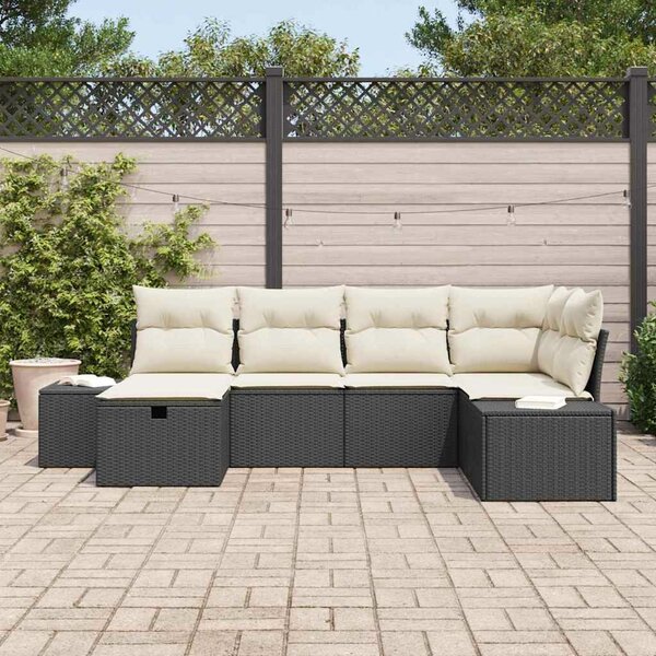 VidaXL Kanapé Szett párnával 7 pcs polirattan