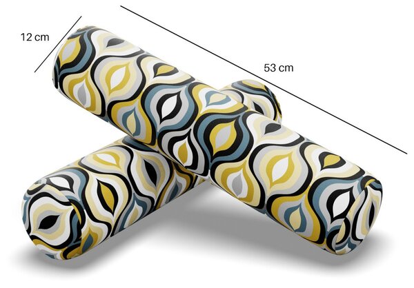 Görgős párna, 2 db, hab töltet, fonott, színes