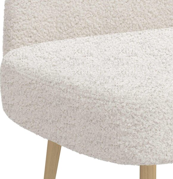 VidaXL Kárpitozott pad háttámlával Krémszínű 110 x 60 x 76 cm Bouclé