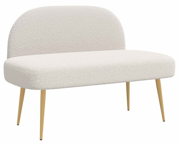 VidaXL Kárpitozott pad háttámlával Krémszínű 110 x 60 x 76 cm Bouclé