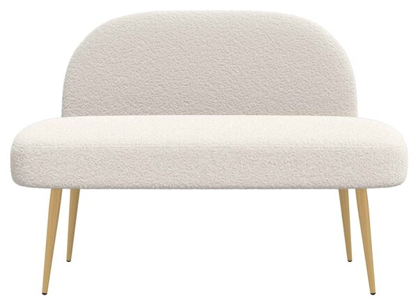 VidaXL Kárpitozott pad háttámlával Krémszínű 110 x 60 x 76 cm Bouclé