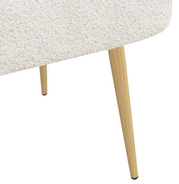 VidaXL Kárpitozott pad háttámlával Krémszínű 110 x 60 x 76 cm Bouclé