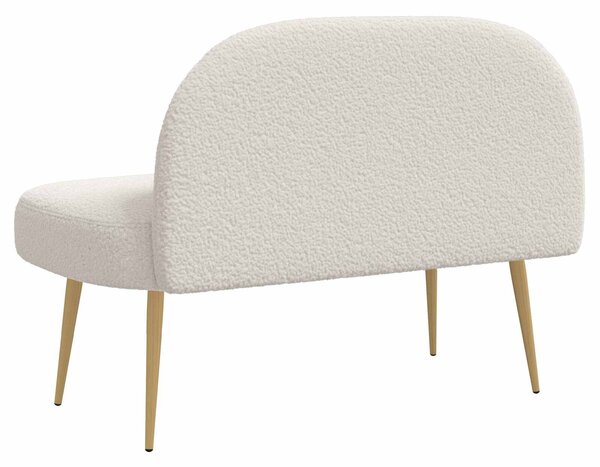 VidaXL Kárpitozott pad háttámlával Krémszínű 110 x 60 x 76 cm Bouclé