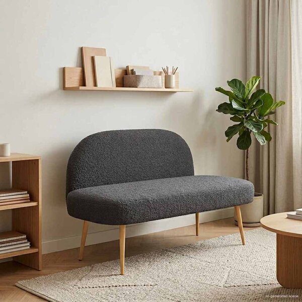 VidaXL Kárpitozott pad háttámlával Sötétszürke 110 x 60 x 76 cm Bouclé