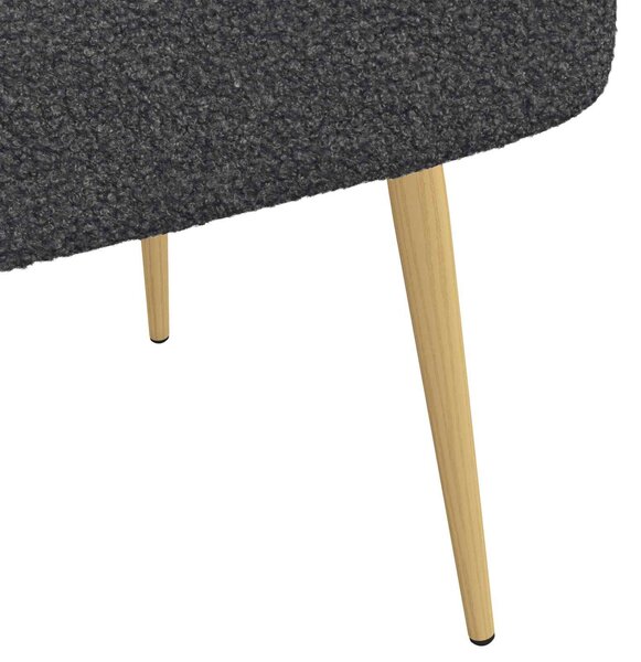 VidaXL Kárpitozott pad háttámlával Sötétszürke 110 x 60 x 76 cm Bouclé