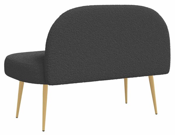 VidaXL Kárpitozott pad háttámlával Sötétszürke 110 x 60 x 76 cm Bouclé