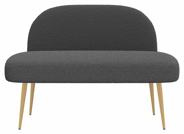 VidaXL Kárpitozott pad háttámlával Sötétszürke 110 x 60 x 76 cm Bouclé
