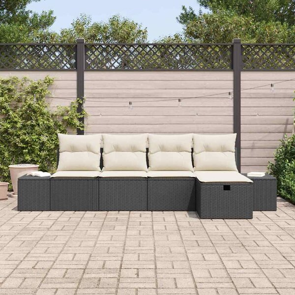 VidaXL Kerti Kanapé Szett 5 db polirattan