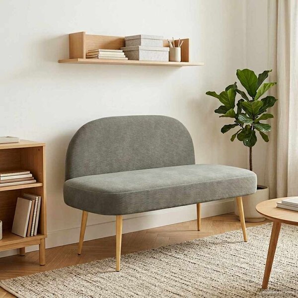 VidaXL Kárpitozott pad háttámlával Világosszürke 110 x 60 x 76 cm