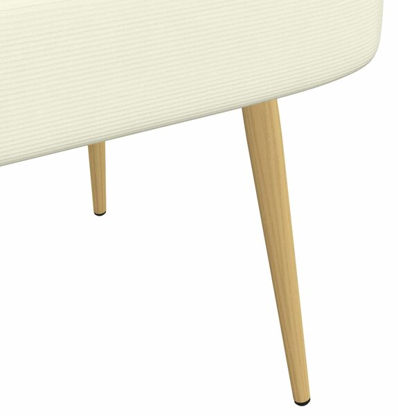 VidaXL Kárpitozott pad háttámlával Krémszínű 110 x 60 x 76 cm