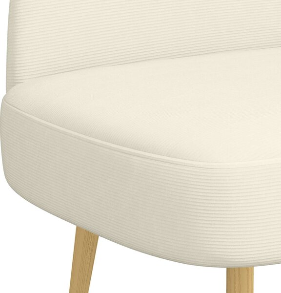 VidaXL Kárpitozott pad háttámlával Krémszínű 110 x 60 x 76 cm