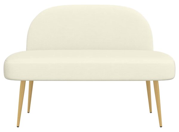 VidaXL Kárpitozott pad háttámlával Krémszínű 110 x 60 x 76 cm