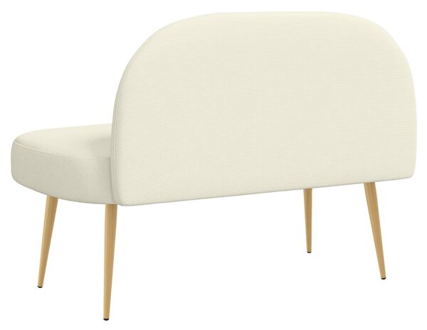 VidaXL Kárpitozott pad háttámlával Krémszínű 110 x 60 x 76 cm