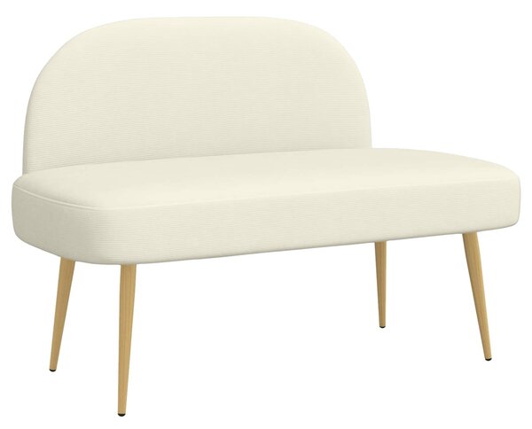 VidaXL Kárpitozott pad háttámlával Krémszínű 110 x 60 x 76 cm