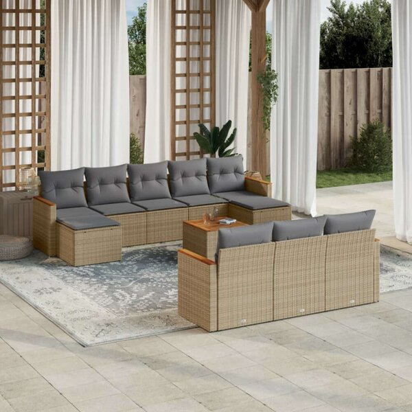 VidaXL Polyrattan Kerti Ülőgarnitúra - 11 részes