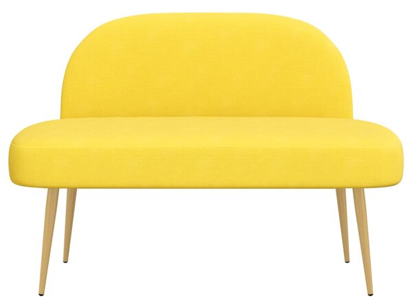 VidaXL Kárpitozott pad háttámlával Halványsárga 110 x 60 x 76 cm