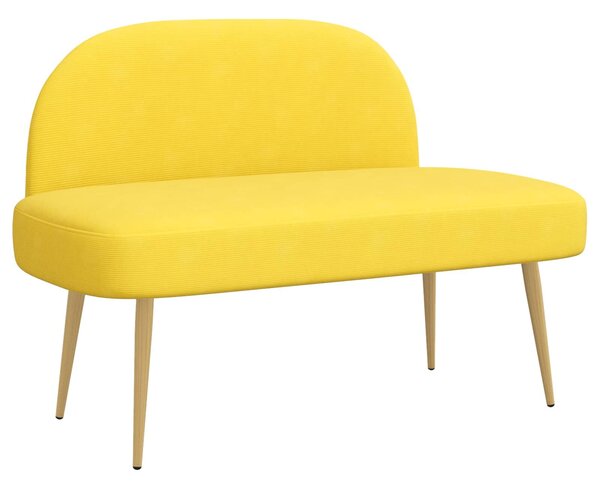 VidaXL Kárpitozott pad háttámlával Halványsárga 110 x 60 x 76 cm