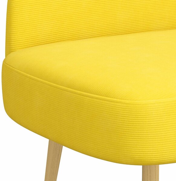 VidaXL Kárpitozott pad háttámlával Halványsárga 110 x 60 x 76 cm