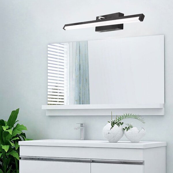 LED FÜRDŐSZOBA LÁMPA TÜKÖR fölötti 12W 50cm APP373-1W Fekete