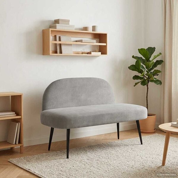 VidaXL Kárpitozott pad háttámlával Világosszürke 110 x 60 x 76 cm