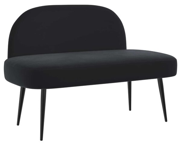 VidaXL Kárpitozott pad háttámlával Fekete 110 x 60 x 76 cm Bársony