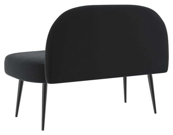 VidaXL Kárpitozott pad háttámlával Fekete 110 x 60 x 76 cm Bársony
