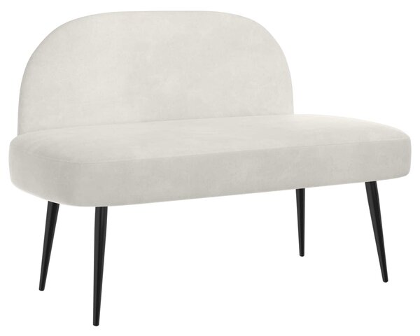 VidaXL Kárpitozott pad háttámlával Krémszínű 110 x 60 x 76 cm Bársony