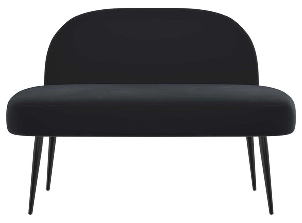 VidaXL Kárpitozott pad háttámlával Fekete 110 x 60 x 76 cm Bársony