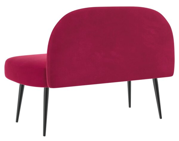 VidaXL Kárpitozott pad háttámlával bordó 110 x 60 x 76 cm Bársony
