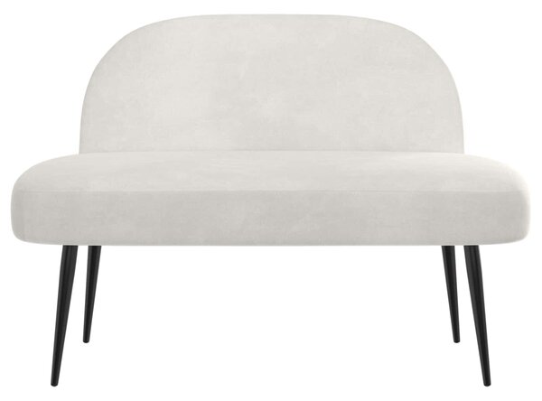 VidaXL Kárpitozott pad háttámlával Krémszínű 110 x 60 x 76 cm Bársony