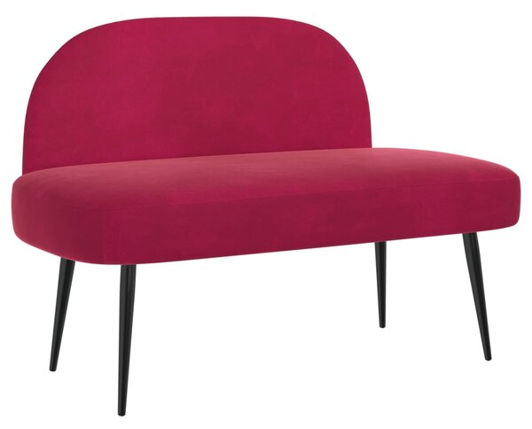 VidaXL Kárpitozott pad háttámlával bordó 110 x 60 x 76 cm Bársony