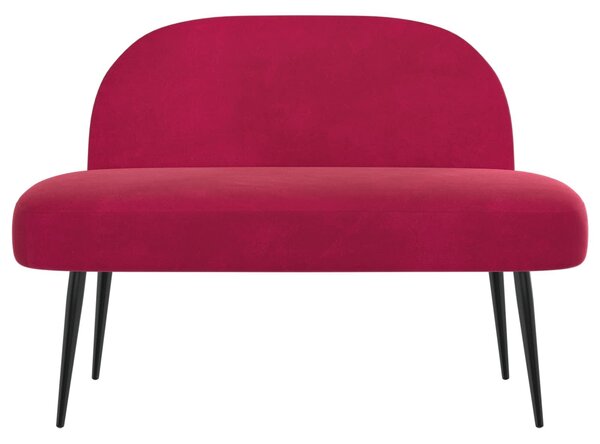 VidaXL Kárpitozott pad háttámlával bordó 110 x 60 x 76 cm Bársony