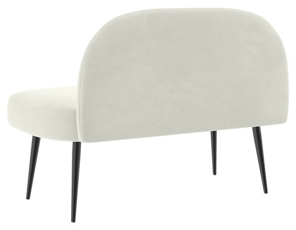 VidaXL Kárpitozott pad háttámlával Krémszínű 110 x 60 x 76 cm Bársony