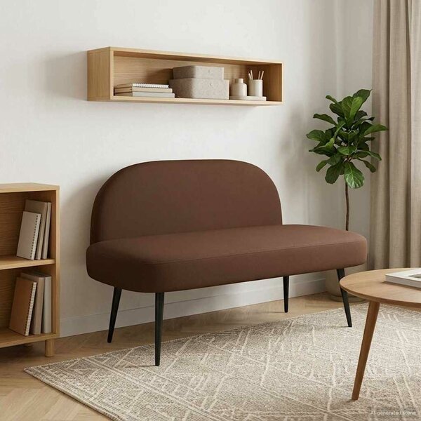 VidaXL Kárpitozott pad háttámlával Barna 110 x 60 x 76 cm Műbőr