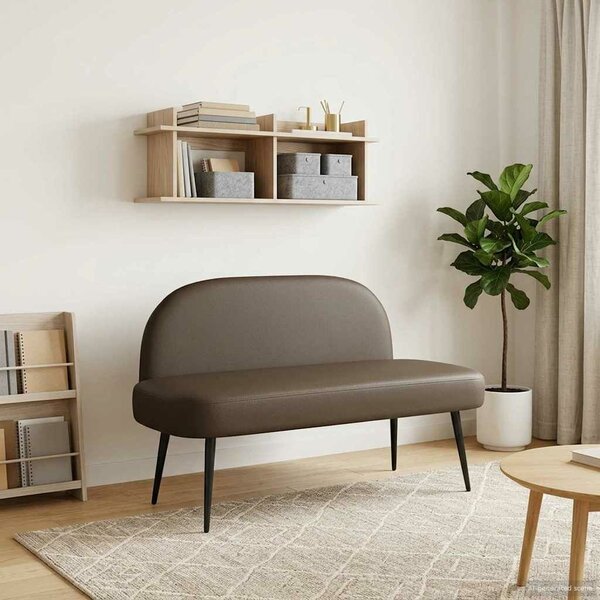 VidaXL Kárpitozott pad háttámlával Szürke 110 x 60 x 76 cm Műbőr