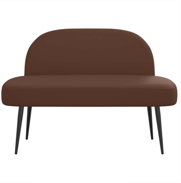 VidaXL Kárpitozott pad háttámlával Barna 110 x 60 x 76 cm Műbőr