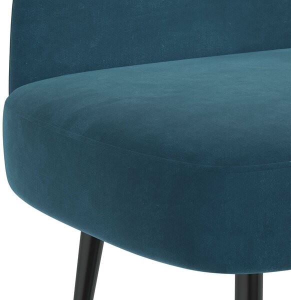 VidaXL Kárpitozott pad háttámlával Kék 110 x 60 x 76 cm Bársony