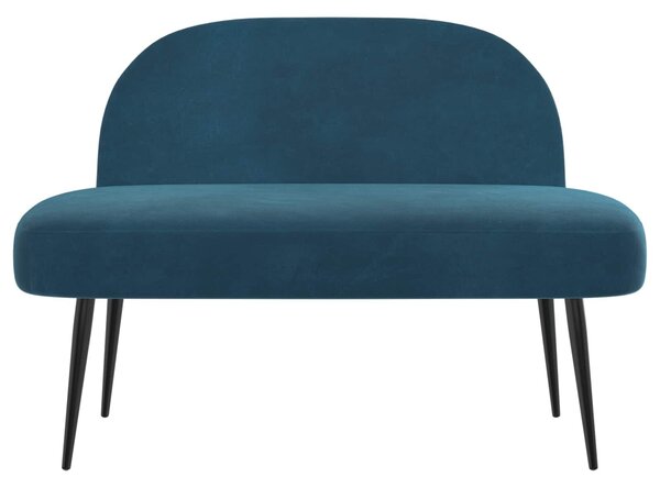 VidaXL Kárpitozott pad háttámlával Kék 110 x 60 x 76 cm Bársony
